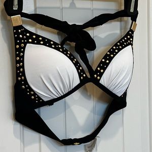 Victoria Secret VS Bikini Top Swimsuit | Black White | XS